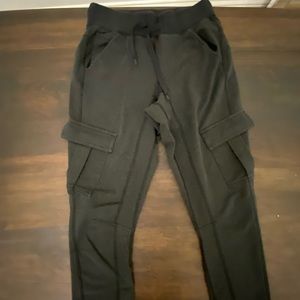 Lululemon size 4 black and grey striped cargo pants